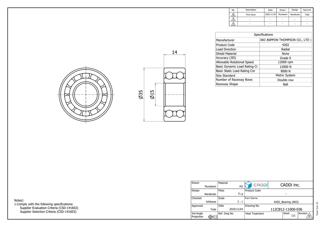 4202 deep-groove bearing